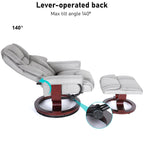 Ergonomischer Relaxsessel mit Fußhocker in Schwarz 6