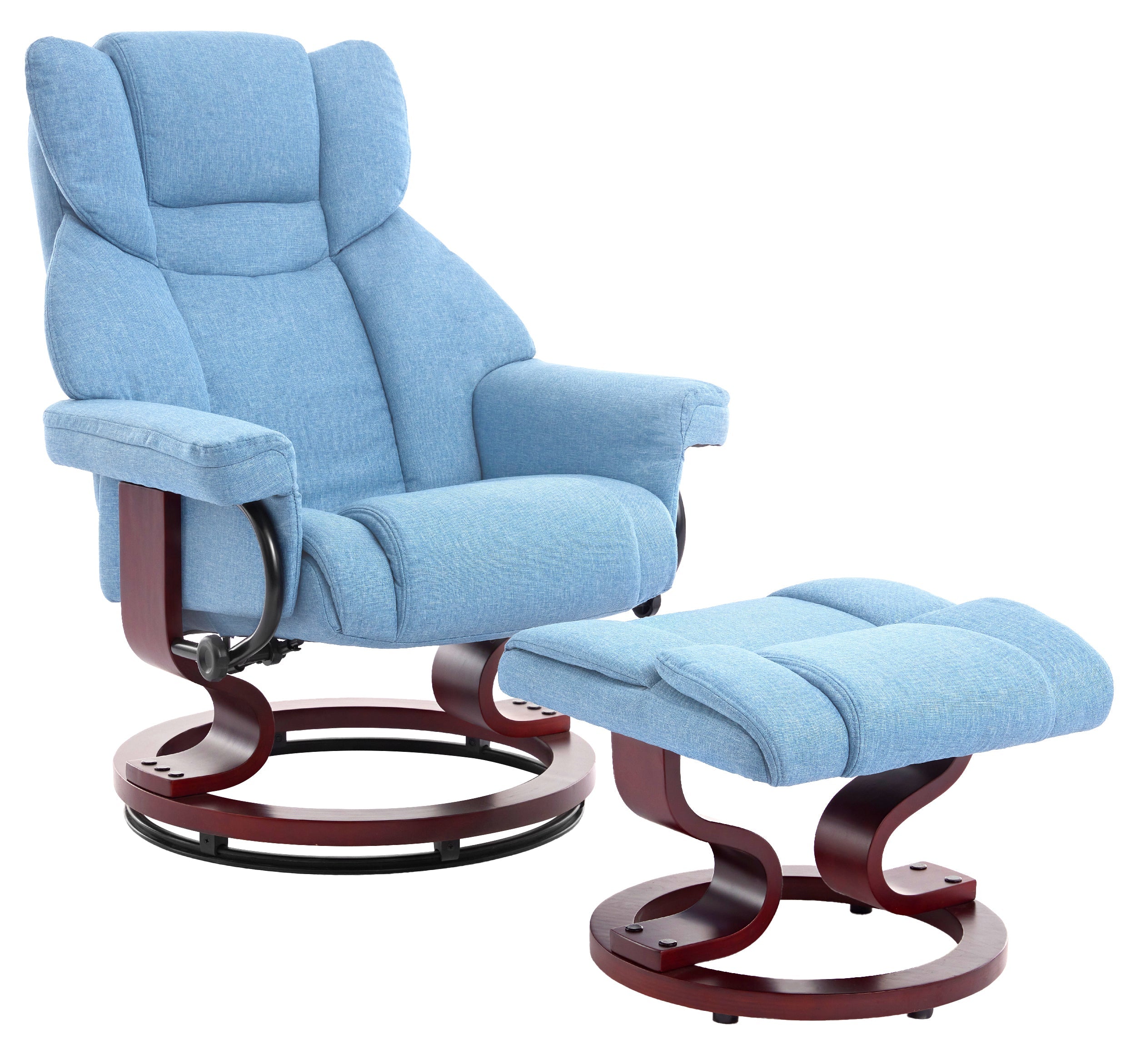 Ergonomischer Relaxsessel mit Fußhocker in Schwarz 8