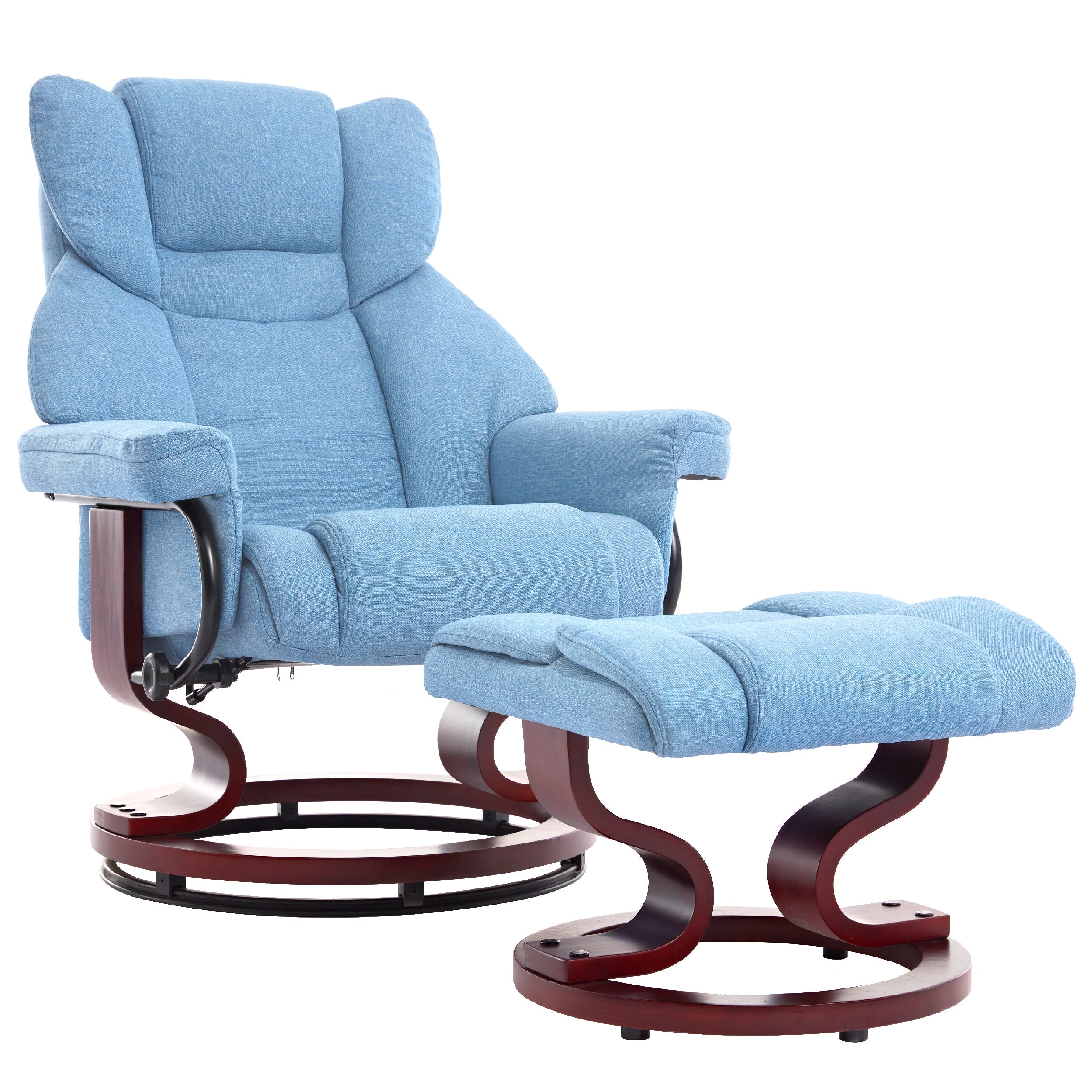 Ergonomischer Relaxsessel mit Fußhocker in Schwarz 9