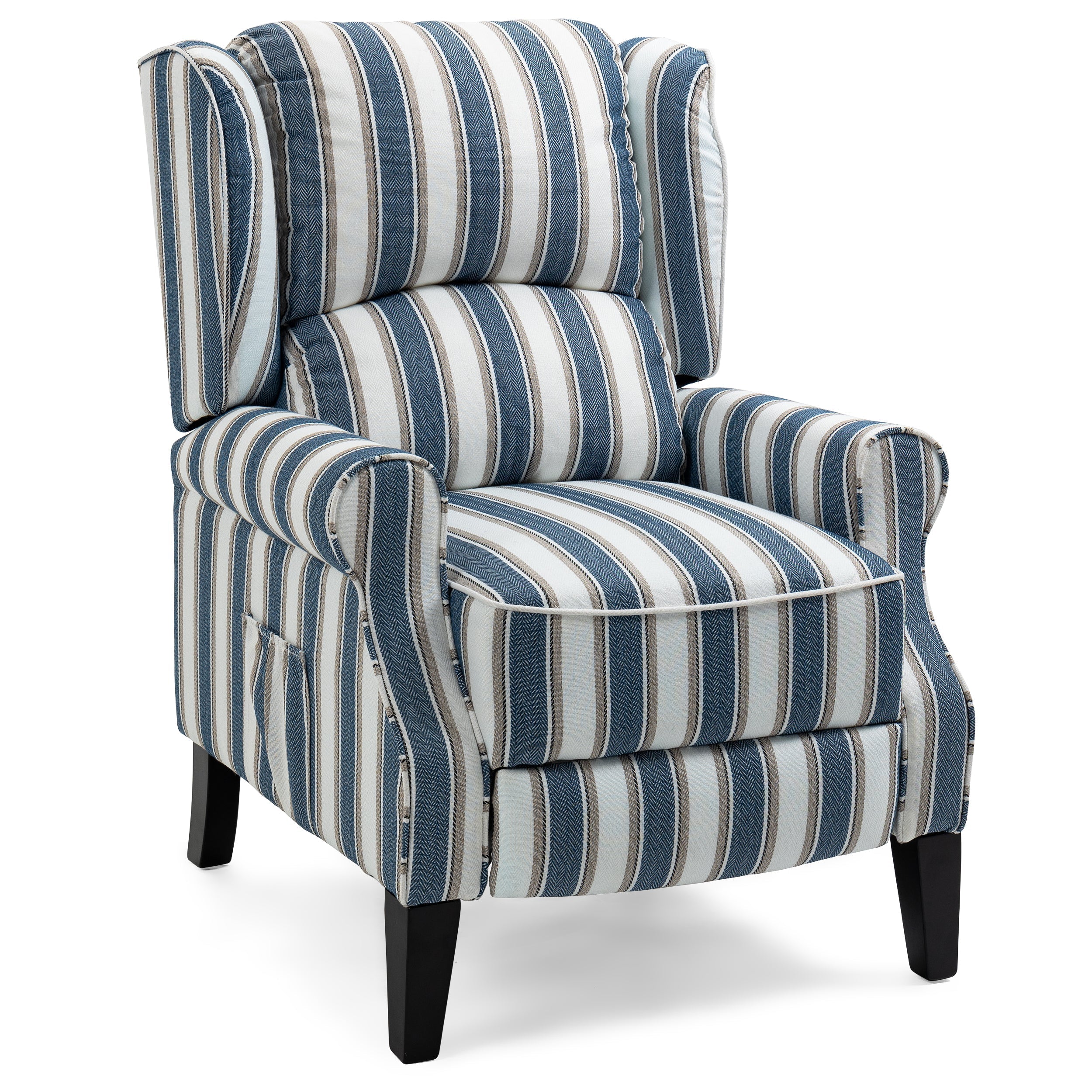 Luxuriöser Relaxsessel in Blau und Beige für ultimativen Komfort.