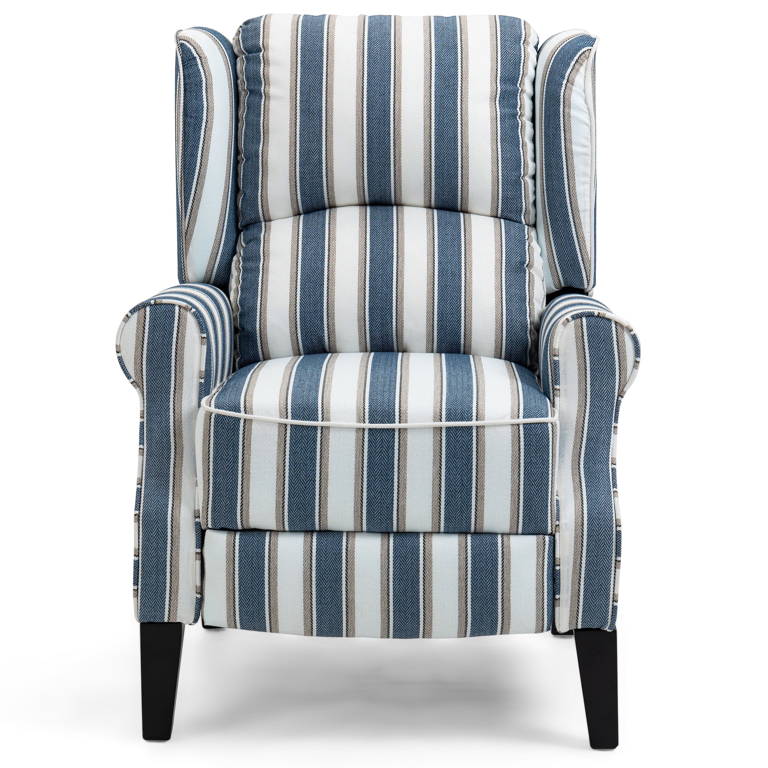 Luxuriöser Relaxsessel in Blau und Beige für ultimativen Komfort. 4