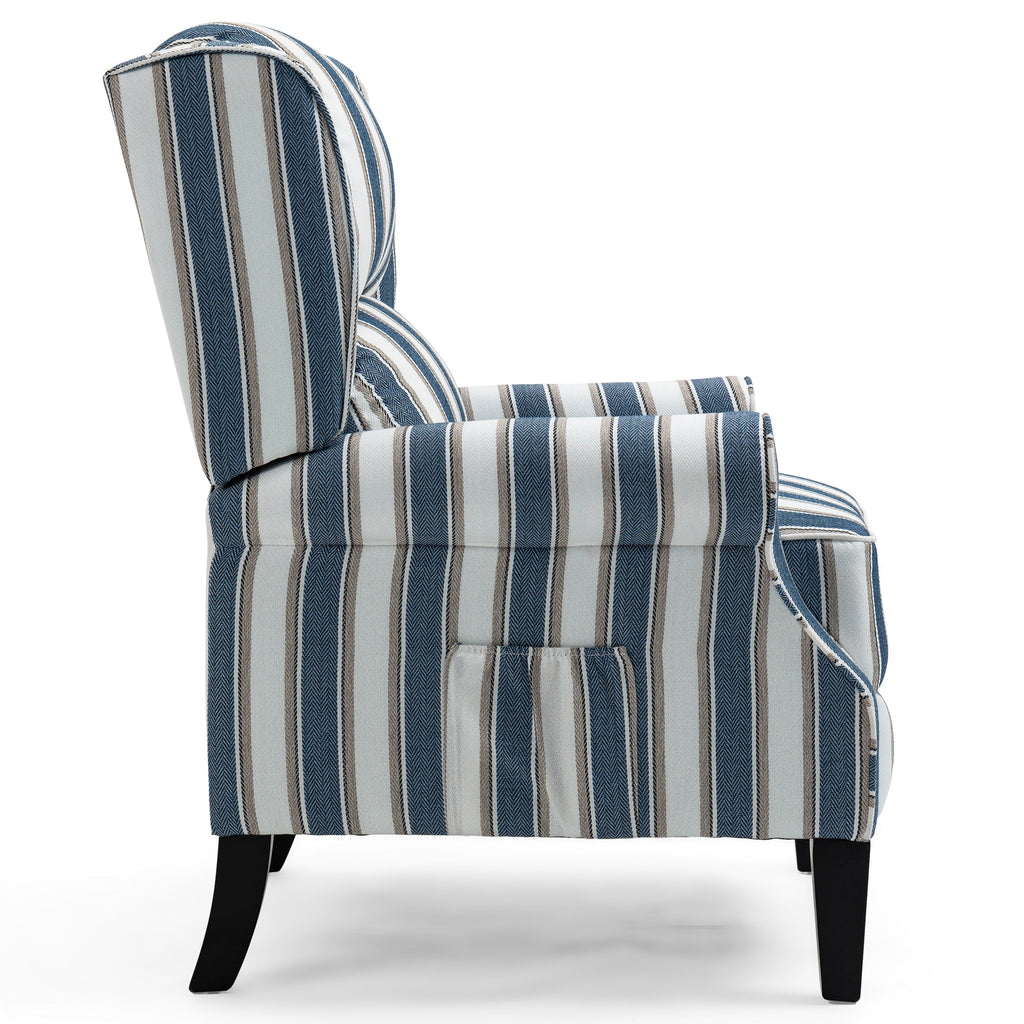 Luxuriöser Relaxsessel in Blau und Beige für ultimativen Komfort. 5