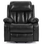 Schwarzer Heiz- und Massage-Luftleder-Sessel mit Liftfunktion 5