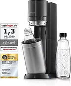 SodaStream Duo Wassersprudler in Titan mit Glas- und Kunststoffflasche