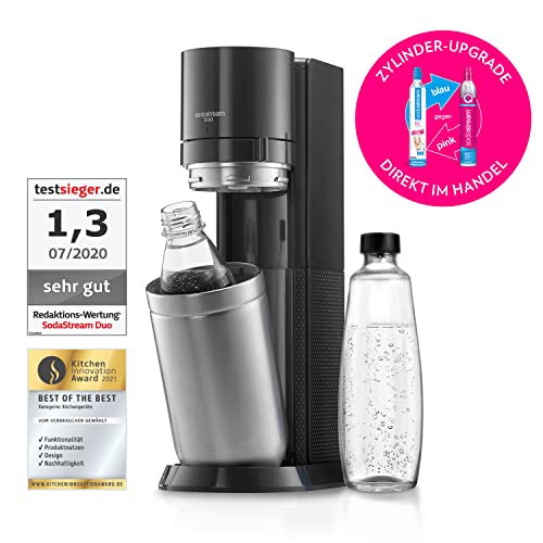 SodaStream Duo Wassersprudler in Titan mit Glas- und Kunststoffflasche 9