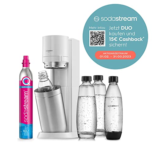 SodaStream Wassersprudler Duo in Weiß mit CO2-Zylinder und Glasflaschen 7