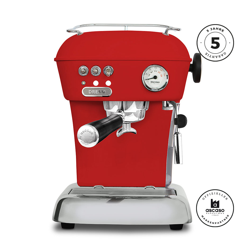Ascaso Dream Zero elegante Espressomaschine in Rot