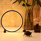 LED Tischlampe modern rund dimmbar Aluminium