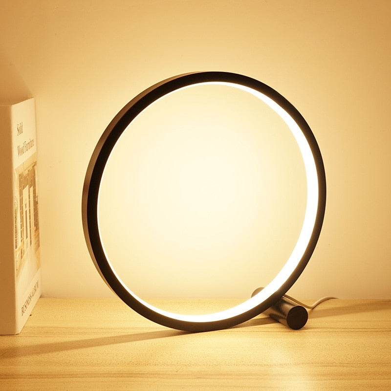 LED Tischlampe modern rund dimmbar Aluminium
