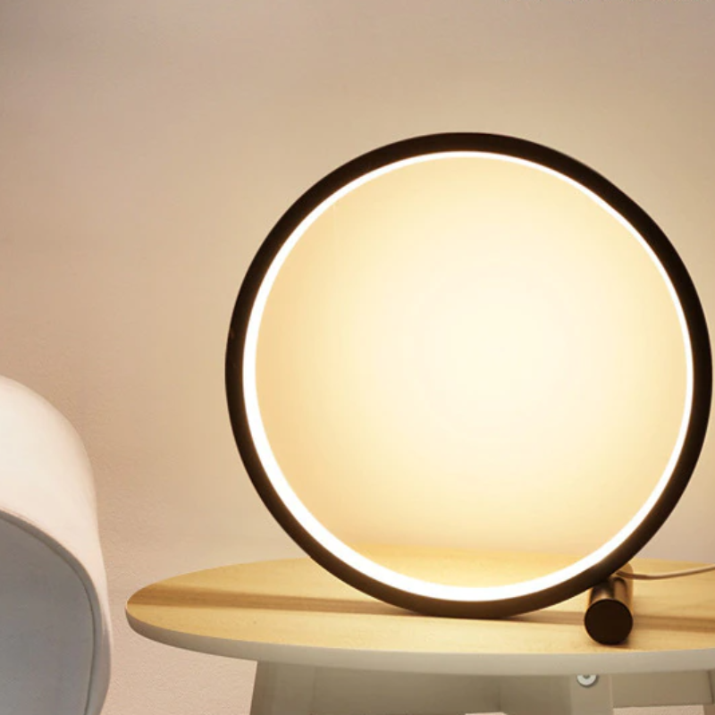 LED Tischlampe modern rund dimmbar Aluminium