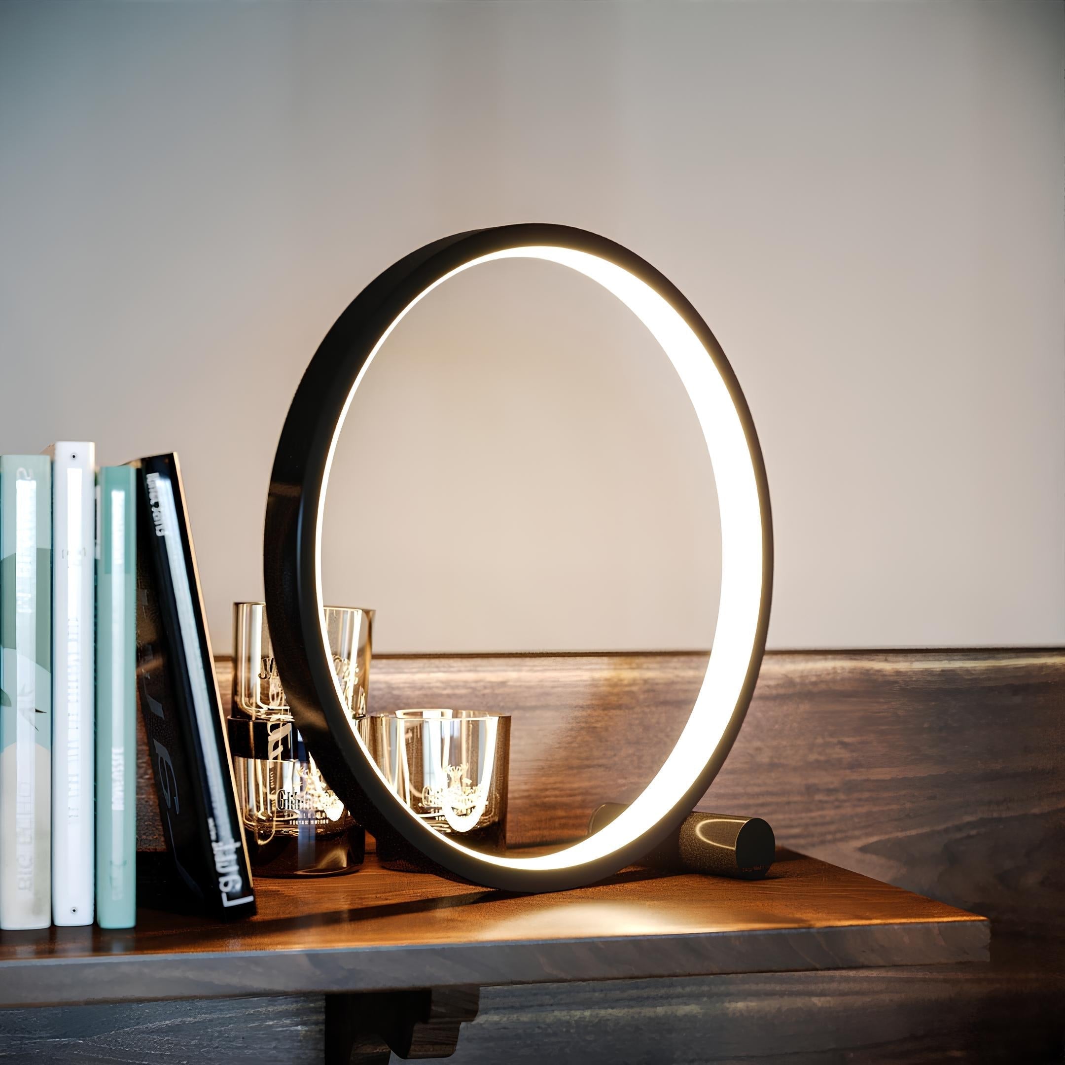LED Tischlampe modern rund dimmbar Aluminium