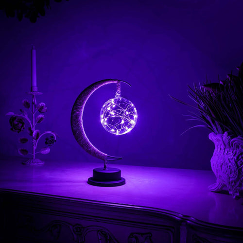 LED Tischlampe Mondlicht Glas Dekoleuchte